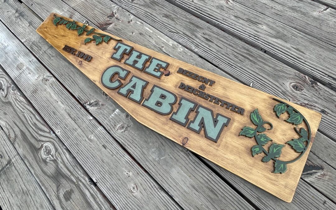 V-Carved Wood Sign The Cabin